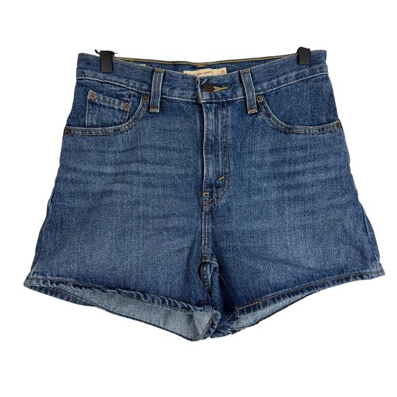 Levi’s Premium 80’s Mom Denim Shorts High Rise 4” Medium Wash Blue - 25 - Picture 1 of 8